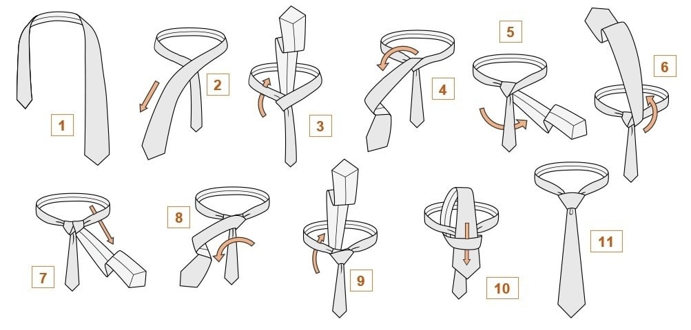 Как завязывать галстук Виндзор: инструкция с фото и видео